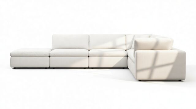 The Ciel – White Linen, Sectional (Right Corner)
