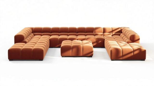 The Tufty – Spice Velvet, U Shape – Sectional