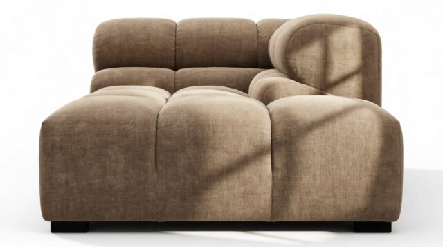 The Tufty – Cappuccino Brown Chenille, Corner Half (Right)