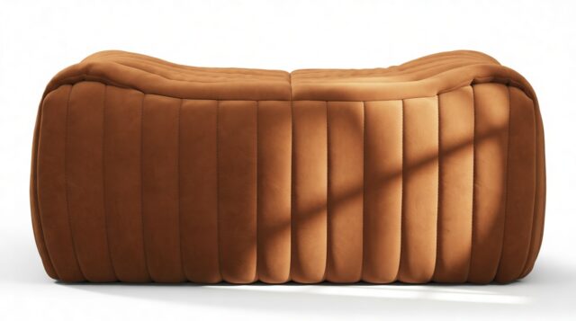 The Sandra – Burnt Orange Vegan Suede, Ottoman