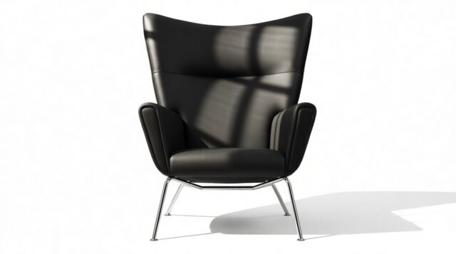 The Wing – Black Premium Leather, Lounge Chair