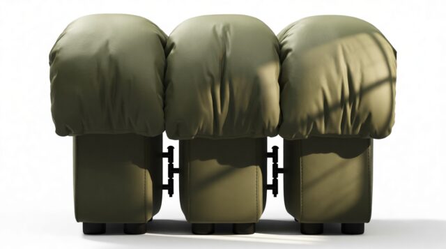 The DS 600 – Deep Olive Vegan Leather, Ottoman