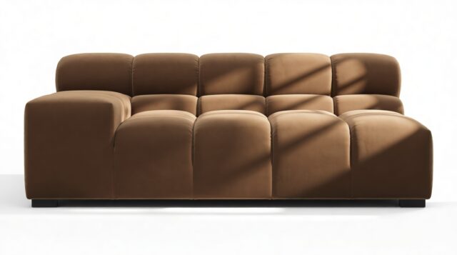 The Tufty – Mocha Velvet, Extra Large Armrest (Left)
