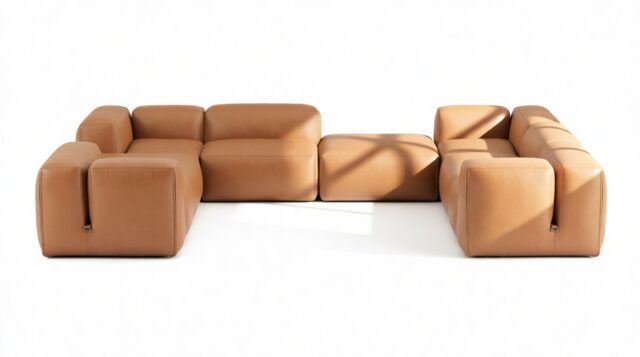The Le Mura – Tan Vegan Leather, Eight Seater (Right)