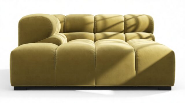 The Tufty – Olive Gold Velvet, Deep Corner Half (Left)