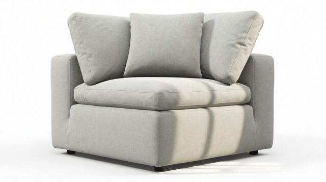 The Ciel – Soft Gray Brushed Weave, Corner Module