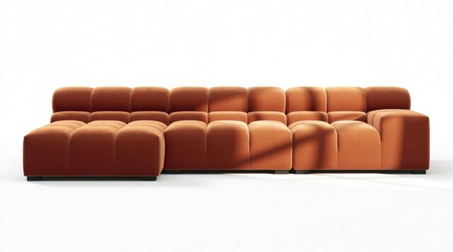 The Tufty – Spice Velvet, Small Chaise (Left) – Sectional