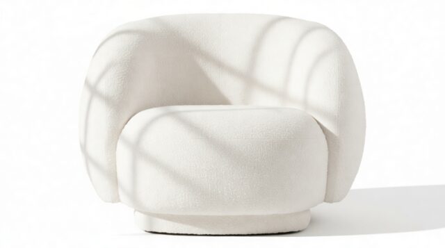 The Julep – White Boucle, Lounge Chair