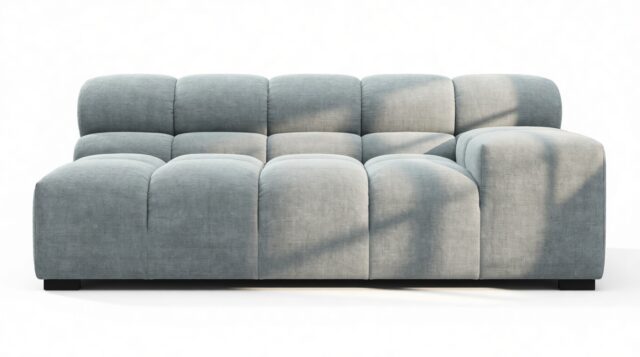 The Tufty – Cerulean Chenille, Extra Large Armrest (Right)