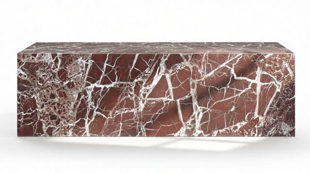 The Plinth – Rosso Levanto Marble, Coffee Table