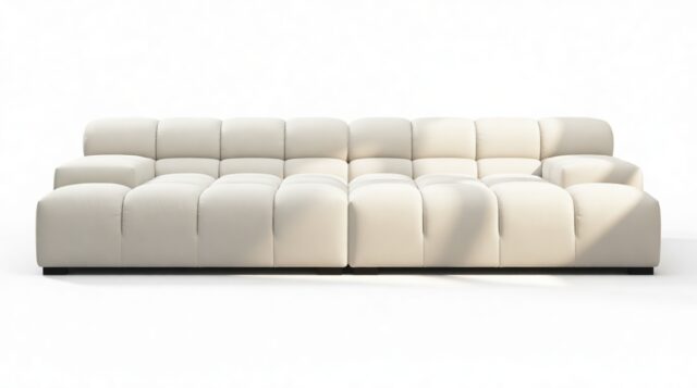 The Tufty – Oatmeal Brushed Weave, Extra Deep Sofa – Sectional