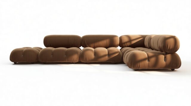 The Bellini – Mocha Velvet, Sectional (Right Corner)