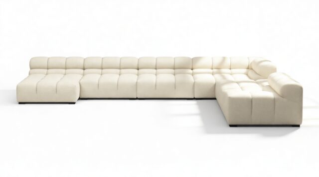 The Tufty – Eggshell Boucle, Extra Large Corner (Right) – Sectional