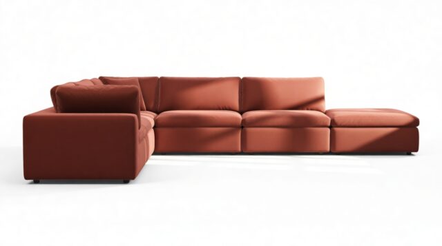 The Ciel – Cinnamon Velvet, Sectional (Left Corner)