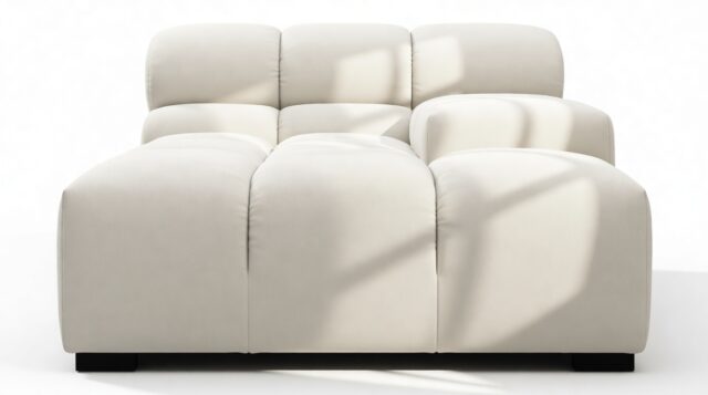 The Tufty – Oatmeal Brushed Weave, Deep Armrest (Right)