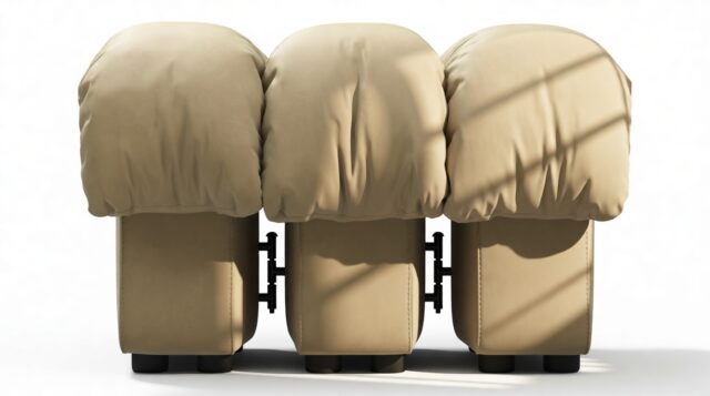 The DS 600 – Beige Vegan Leather, Ottoman