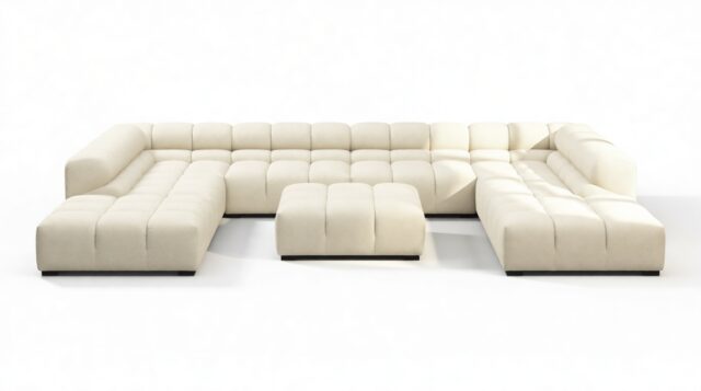 The Tufty – Eggshell Boucle, U Shape – Sectional