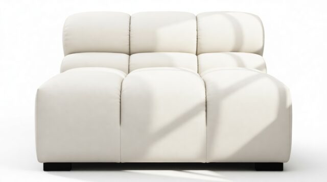 The Tufty Outdoor – Soft White Performance Weave (Outdoor), Armless Module