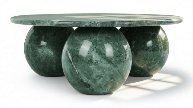 The Mila – Green Marble, Coffee Table