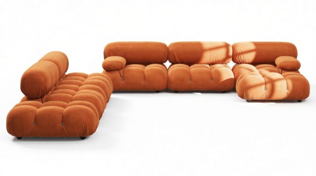 The Bellini – Apricot Velvet, Sectional (Large Left Corner)