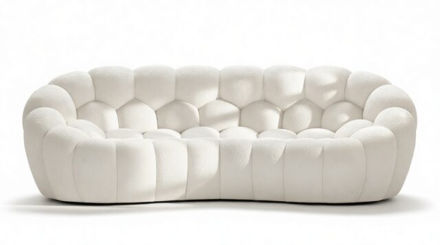 The Bubble – Cream Jersey, Three Seater Sofa