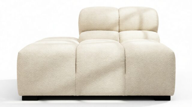 The Tufty – Eggshell Boucle, End Armless (Left)