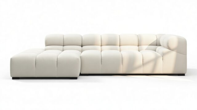 The Tufty – Oatmeal Brushed Weave, Small L (Left) – Sectional