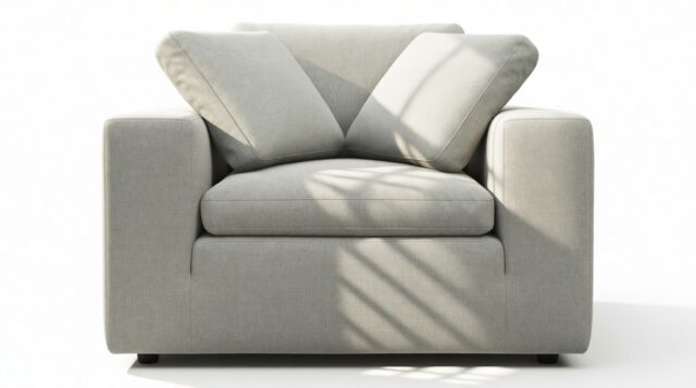 The Ciel – Soft Gray Brushed Weave, Lounge Chair