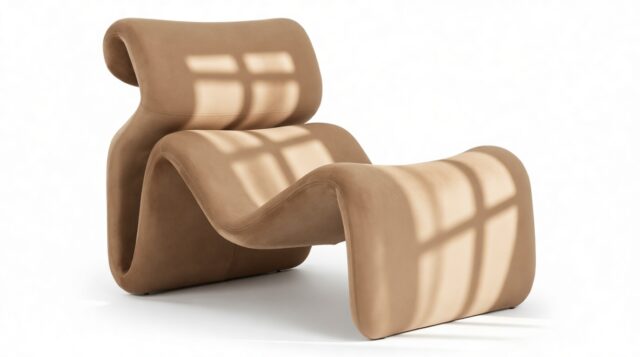 The Etcetera – Tan Velvet, Lounge Chair