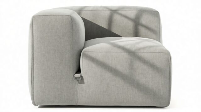 The Le Mura – Soft Gray Brushed Weave, Left Arm