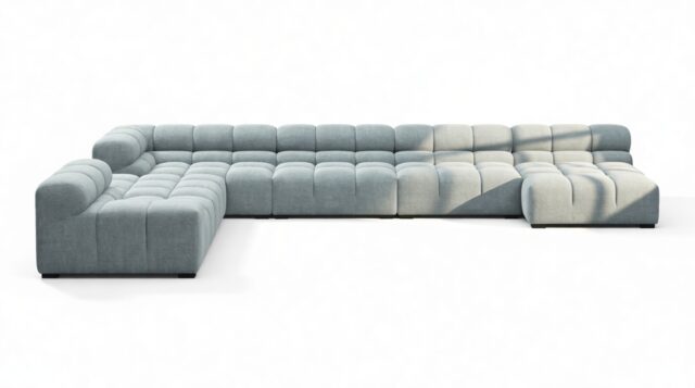 The Tufty – Cerulean Chenille, Extra Large Corner (Left) – Sectional