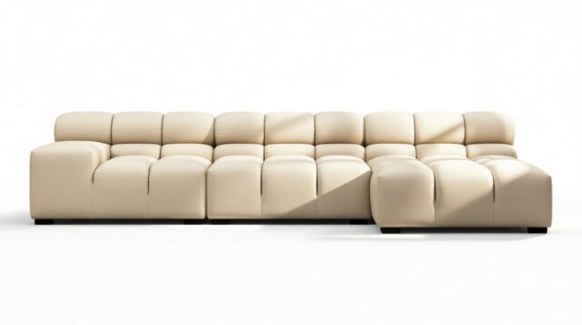 The Tufty Outdoor – Latte Performance Weave (Outdoor), Small Chaise (Right)