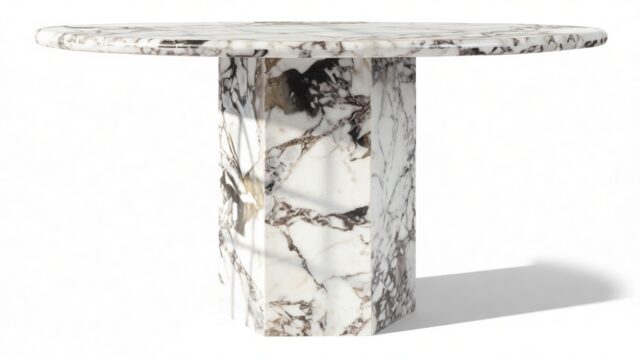 The Saga – Modellato Marble, 55in Round Dining Table