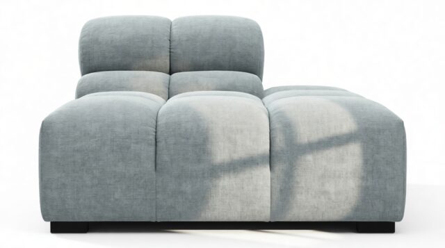 The Tufty – Cerulean Chenille, End Armless (Right)