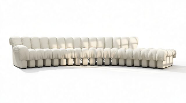 The DS 600 – Cream Vegan Leather, Sectional, Combination 1, Left Arm