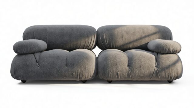 The Bellini – Gray Boucle, Two Seater Sofa