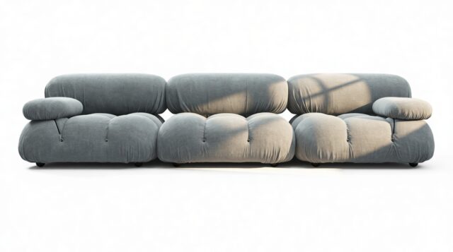 The Bellini – Cerulean Chenille, Three Seater Sofa