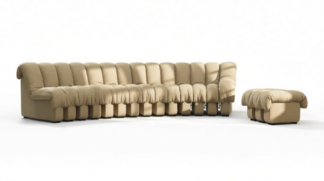 The DS 600 – Beige Vegan Leather, Sectional, Combination 2, Right Arm