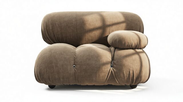 The Bellini – Cappuccino Brown Chenille, Right Arm