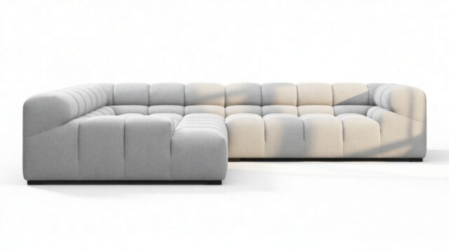 The Tufty – Light Gray Wool, Corner (Left) – Sectional