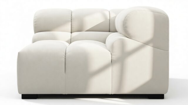 The Tufty – Oatmeal Brushed Weave, Corner (Right)