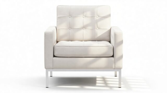 The Florence – Snow White Wool, Lounge Chair