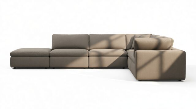 The Ciel – Coffee Brushed Weave, Sectional (Right Corner)