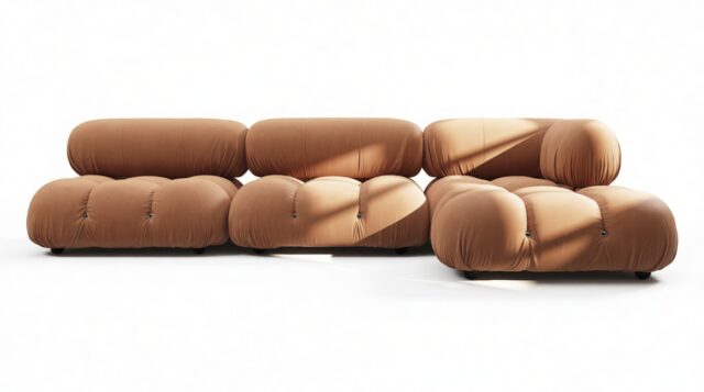 The Bellini – Tan Vegan Leather, Sectional (Right Chaise)