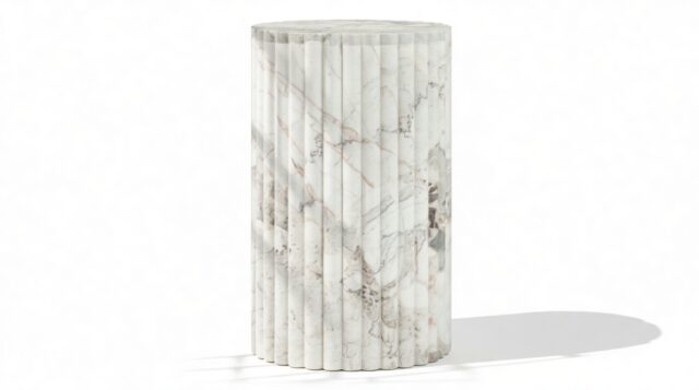 The Kronos – Orso Grigio Marble, Side Table