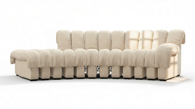 The DS 600 – Eggshell Vegan Suede, Small Open End Sofa, Left