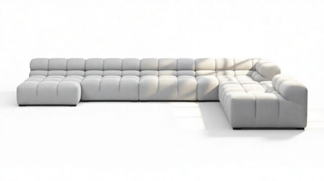 The Tufty – Light Gray Wool, Extra Large Corner (Right) – Sectional