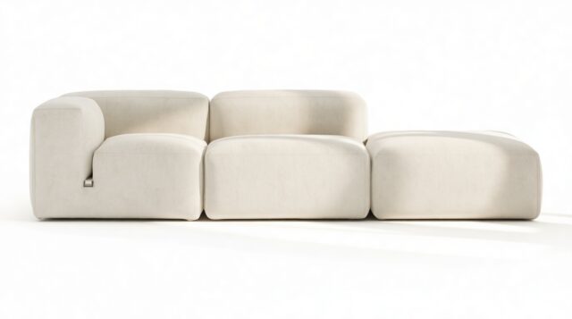 The Le Mura – Natural Linen, Open End Sofa (Right)