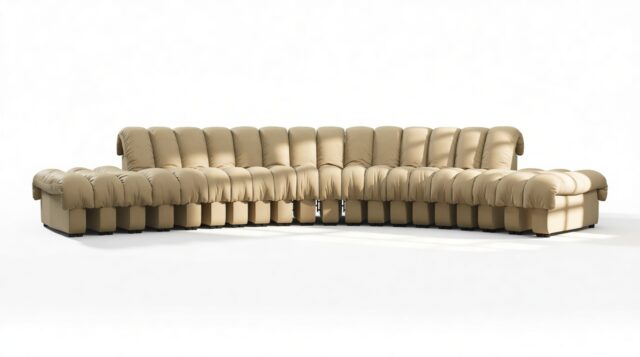The DS 600 – Beige Vegan Leather, Large Open End Sofa