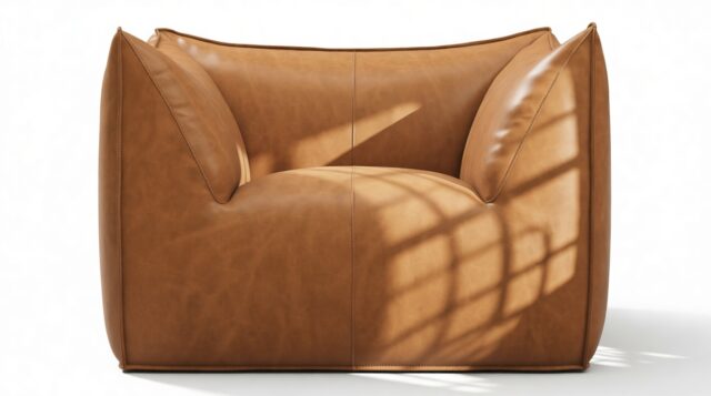 The Bambole – Distressed Brown Premium Leather, Lounge Chair